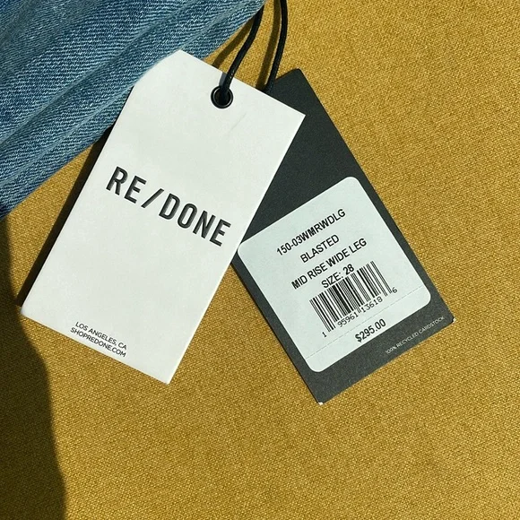 Re/Done Wide Leg Jeans Size 28 Blasted wash 🌹 - Picture 4 of 16